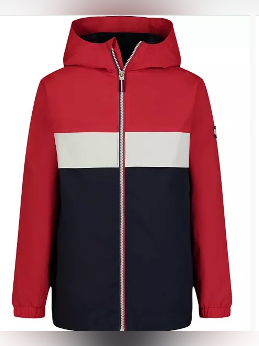 NEW Tommy Hilfiger Full-Zip Hooded Windbreaker, Color: Red, Size Boys XL 18-20